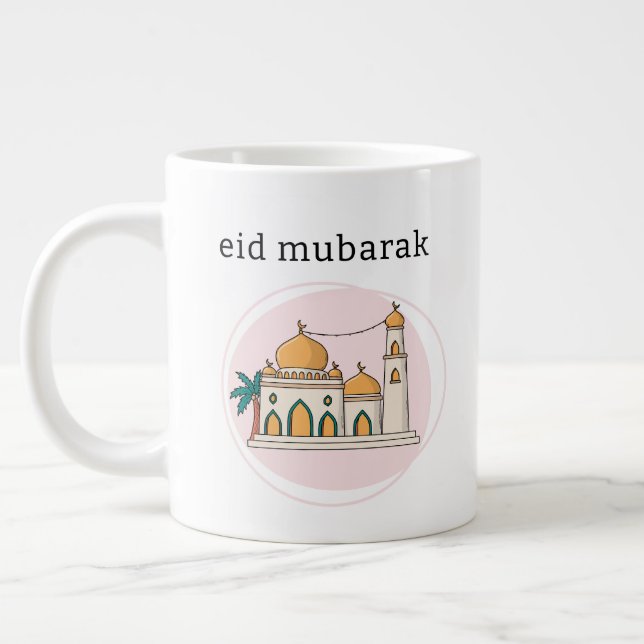 Caneca De Café Grande Eid Mubarak e Mug de Café Inicial Personalizado (Esquerda)