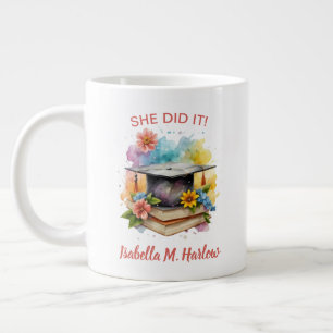 Caneca De Café Grande Ela Fez Nome de Graduada