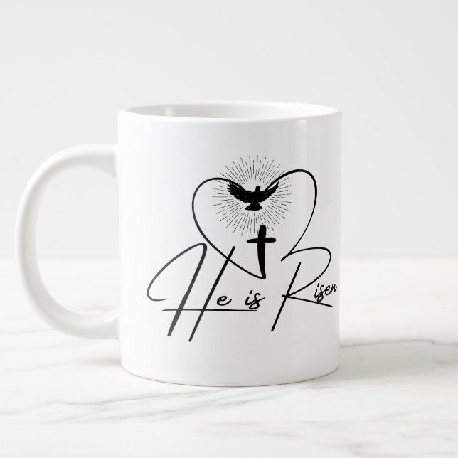 Caneca De Café Grande Ele Está Risen (Esquerda)