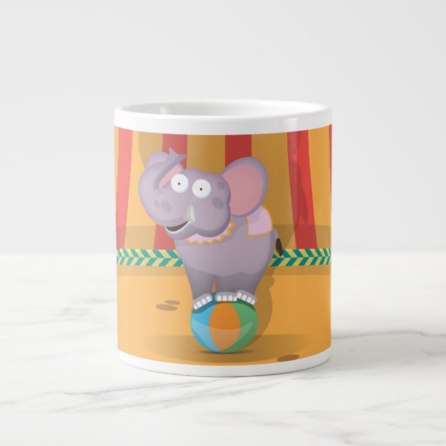 Caneca De Café Grande Elefante de Circo (Frente)