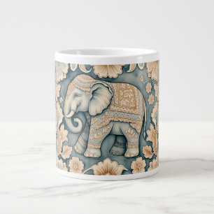Caneca De Café Grande Elefante em Batik Bloom Specialty Mug