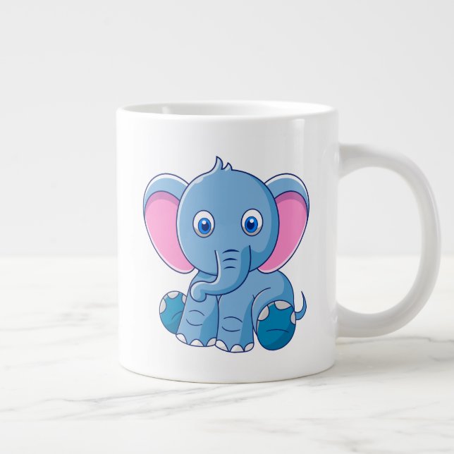 Caneca De Café Grande Elefante para Bebê (Direita)
