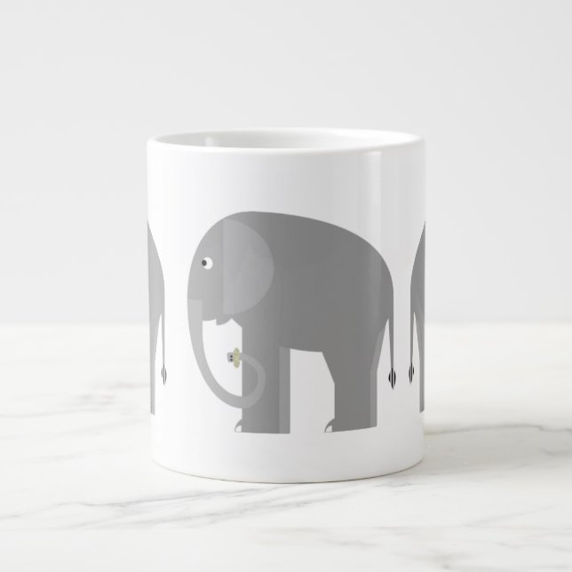 Caneca De Café Grande Elefantes Jumbo Mug (Frente)