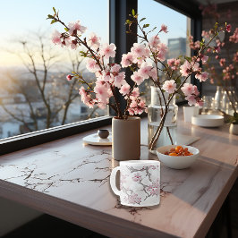 Caneca De Café Grande Elegância de Florestas de Cinza de Prata