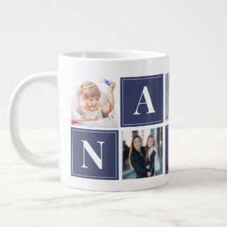 Caneca De Café Grande elegant and modern nana photo collage
