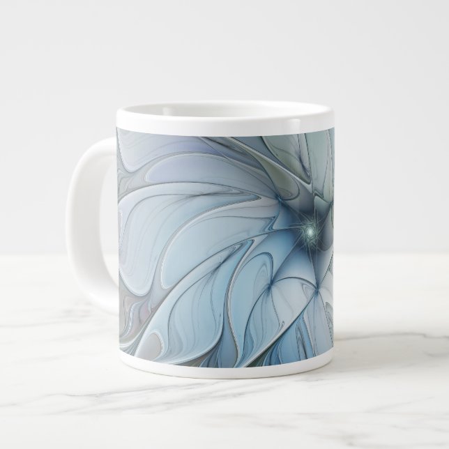 Caneca De Café Grande Elegant Beauty Modern Abstract Fractal Art Flower (Frente Esquerda)