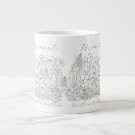Caneca De Café Grande Elegant Floral Script Saying Boho Line Art