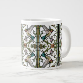 Caneca De Café Grande Elegant hummingbird artwork botanical boho chic