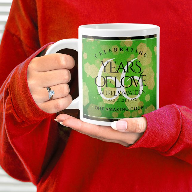 Caneca De Café Grande Elegante 66º aniversário de casamento de Titanite (66th Wedding Anniversary Jumbo Coffee Mug Cover Photo.)
