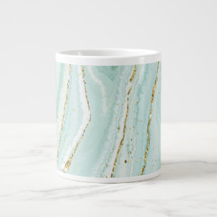 Caneca De Café Grande elegante design de mármore líquido pintado à mão c