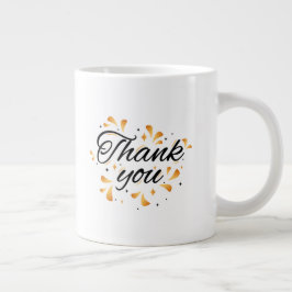 Caneca De Café Grande Elegante Estética de Ouro e Preto Obrigado