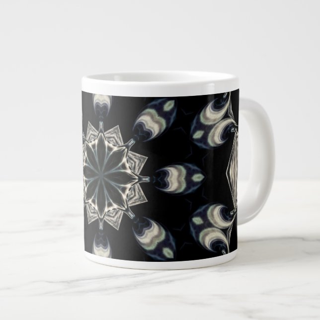 Caneca De Café Grande Elegante Mandala (Frente Esquerda)