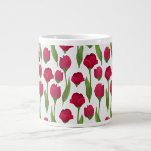 Caneca De Café Grande Elegante Tulipa e Rosa Flores Fotografia Floral