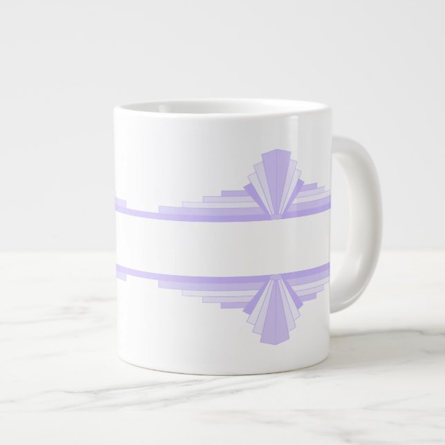Caneca De Café Grande Elemento de deco de arte em lilás e roxo (Frente Esquerda)