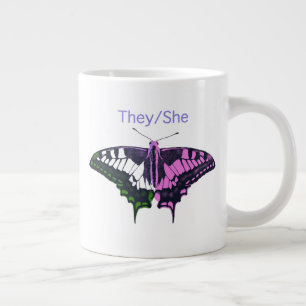 Caneca De Café Grande Eles/Ela Borboleta-Anã-Anã-Anã-Inglesa