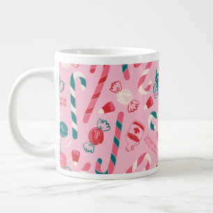 Caneca De Café Grande Elf Holiday Candy Pattern