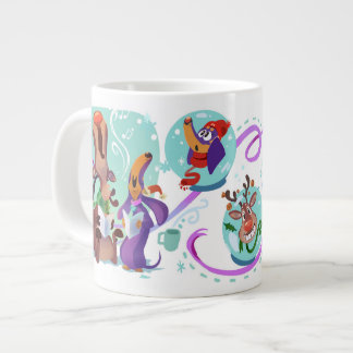 Caneca De Café Grande Ellie The Wienerdog® WeenDeer Holiday Mega Mug