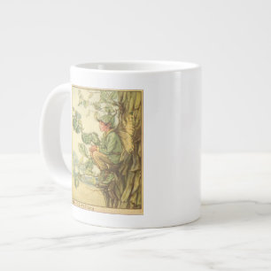 Caneca De Café Grande Elm Fairy alada sentada numa árvore