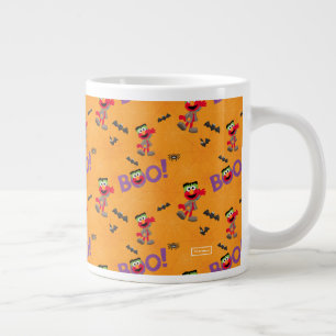 Caneca De Café Grande Elmo Halloween Boo Pattern