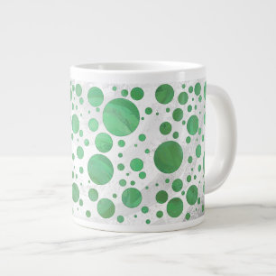 Caneca De Café Grande Emerald Cream Bolinhas