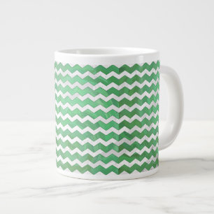 Caneca De Café Grande Emerald Cream Chevron Pattern