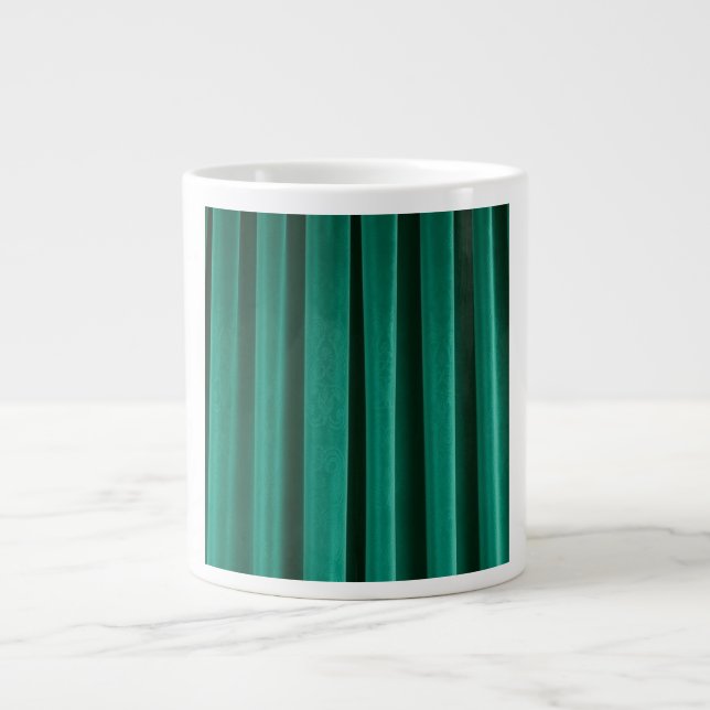 Caneca De Café Grande Emerald Green Velvet Drapes Opulent Jewel Tones  (Frente)