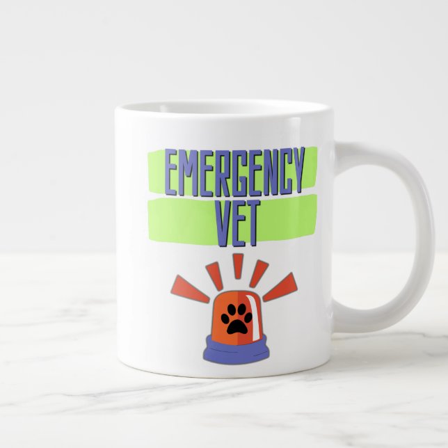 Caneca De Café Grande Emergency Vet – Veterinary Emergency Design (Direita)