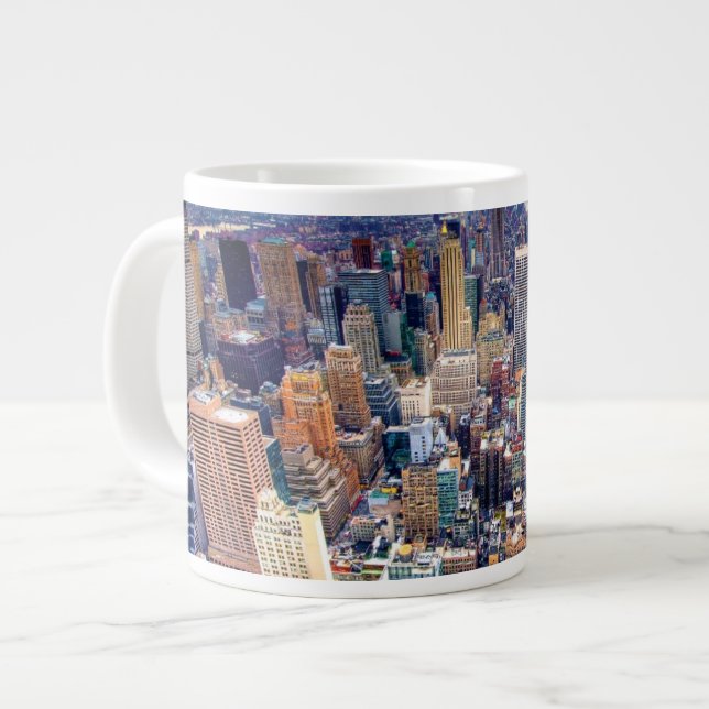 Caneca De Café Grande Empire State Building e Midtown Manhattan (Frente Esquerda)