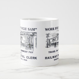 Caneca De Café Grande Empregado Ferroviário 1926 Jumbo Mug