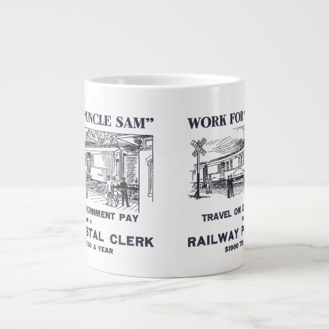 Caneca De Café Grande Empregado Ferroviário 1926 Jumbo Mug (Frente)