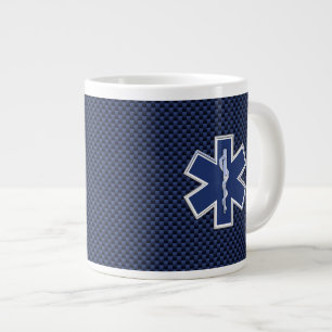 Caneca De Café Grande EMS paramédico Star of Life em fibra de carbono a