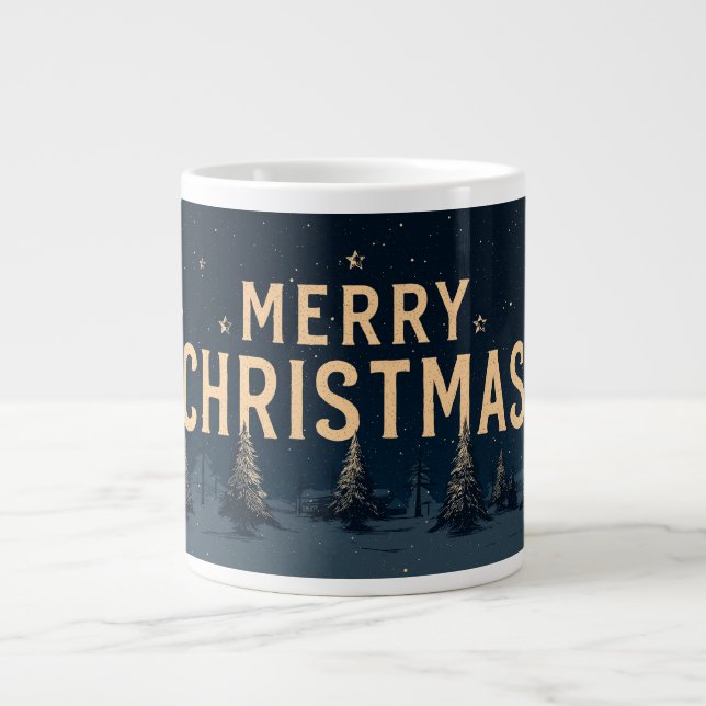 Caneca De Café Grande 🎄 Enchanted Winter Night Mug 🌟 (Frente)