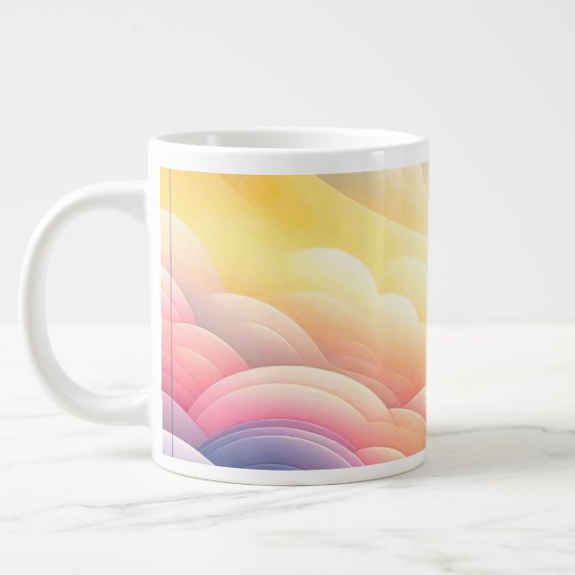 Caneca De Café Grande Encontrar a paz nas coludes do Sonho Puffy (Esquerda)