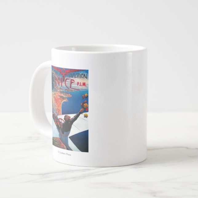 Caneca De Café Grande Encontro D' Aviation em Nice, França Poster (Frente Esquerda)