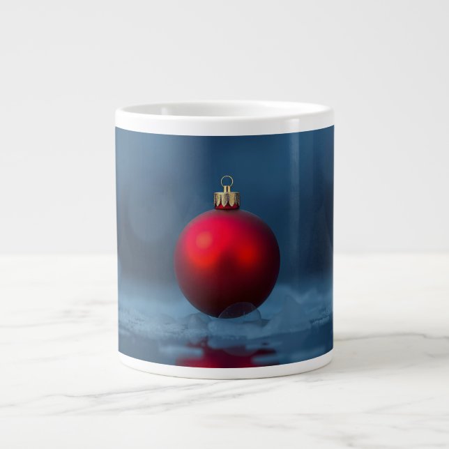 Caneca De Café Grande Enfeite de Bola de Natal (Frente)