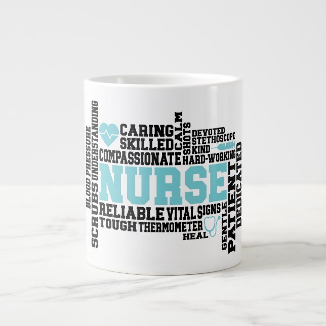 Caneca De Café Grande Enfermeira - Jumbo Mug (Frente)