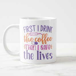 Caneca De Café Grande Enfermeira legal e Design de Doutor