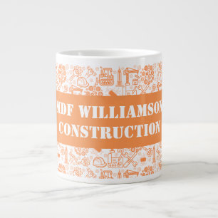 Caneca De Café Grande engenheiro branco e castanho de arquitetura Bluepr