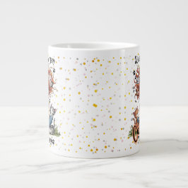 Caneca De Café Grande Engraçada Garota Gata Louca Amantes De Gato