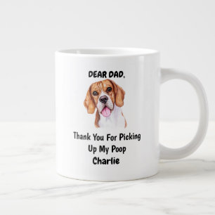 Caneca De Café Grande Engraçado Beagle Pai Aquarela Arte Canina