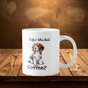 Caneca De Café Grande Engraçado BROWN 'Café' Beagle Personalizar