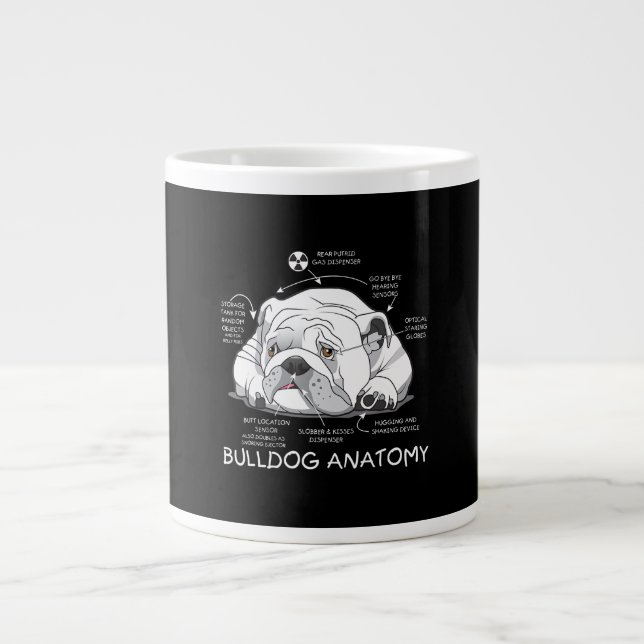 Caneca De Café Grande Engraçado Cachorro Inglês Anatomia Cão Biologia (Frente)