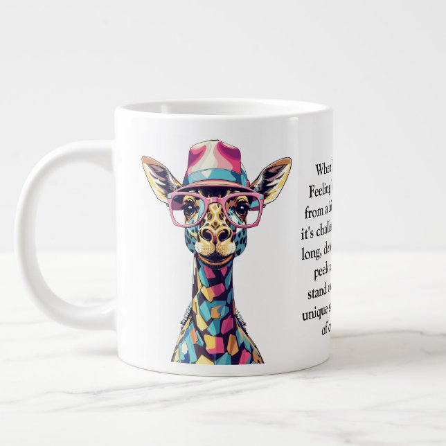 Caneca De Café Grande Engraçado Conselhos De Uma Girafa (Esquerda)