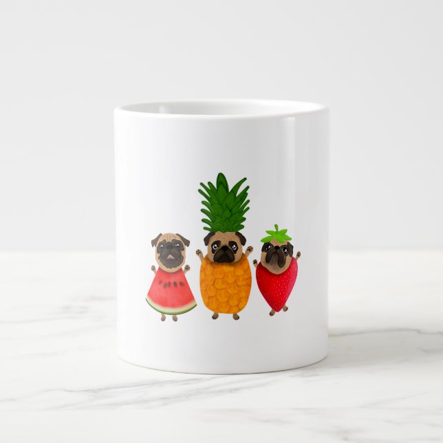 Caneca De Café Grande Engraçado Fruta Enxugando Gpresente de Cachorro En (Frente)