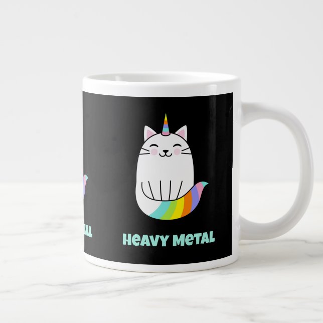 Caneca De Café Grande Engraçado, monocromático, monocromático, arco-íris (Direita)