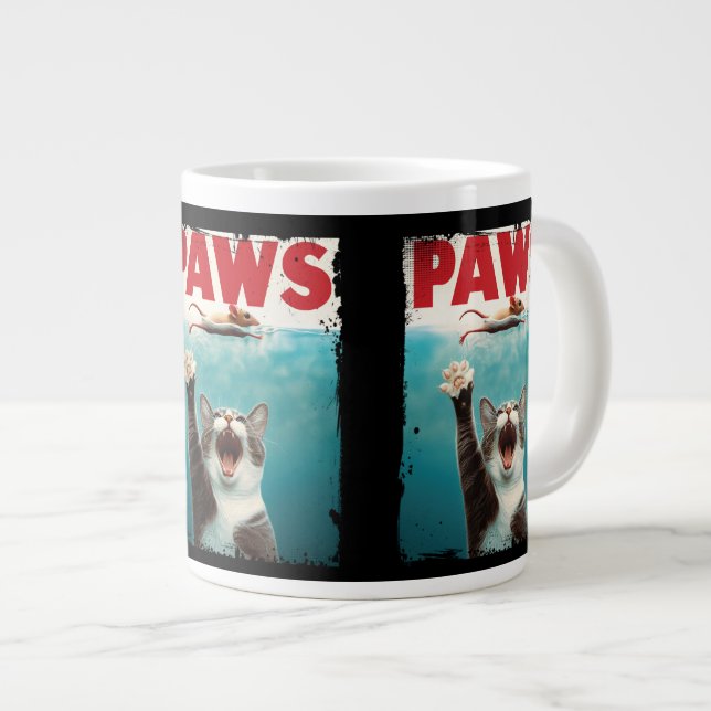 Caneca De Café Grande Engraçado Rato Parody PAWS Pet Pets Gatinho (Frente Esquerda)