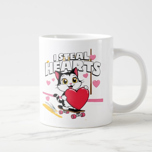 Caneca De Café Grande Engraçado "Seja minha Namorados" para ela - Bonito (Direita)