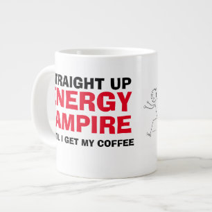 Caneca De Café Grande Engraçado Vampiro Humor Morning Meme