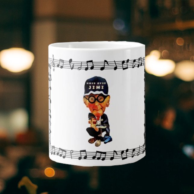 Caneca De Café Grande Engraçado Velho Guitarra Mug (Criador carregado)