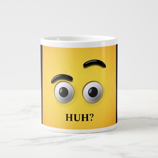 Caneca De Café Grande Engraçados Engraçados Tem Rosto Confuso Amarelo E  (Frente)